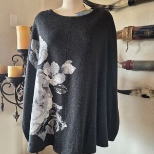Chico's Floral Cape Poncho